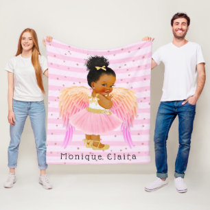Manta Polar Chica afroamericana bailarina rosa Angel Personali
