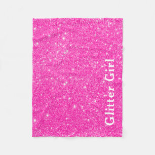 Manta Polar Chica Brillo Rosa Caliente Muestra Tu Glamour Dest