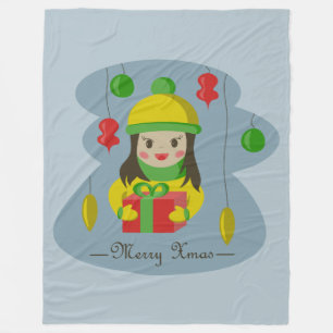 Manta Polar Chica con caja de regalo para Navidades