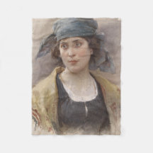 Chica con un velo verde (por Ludwig Passini)