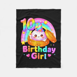 Manta Polar chica cumpleaños 10 tortita kawaii pastel anime 10