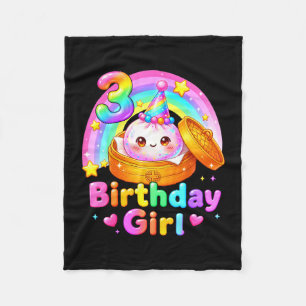 Manta Polar chica cumpleaños 3 tortita kawaii anime pastel 3