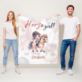 Manta Polar Chica de caballos personalizado