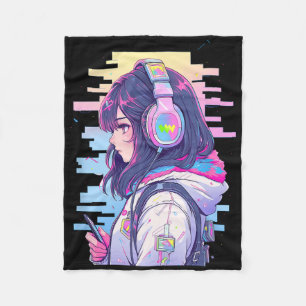 Manta Polar Chica de gamer Funny Pastel Japón Anime Streamer J