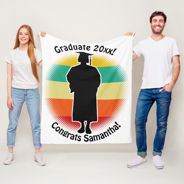 Manta Polar Chica de Graduado de Graduación Retro (In situ)