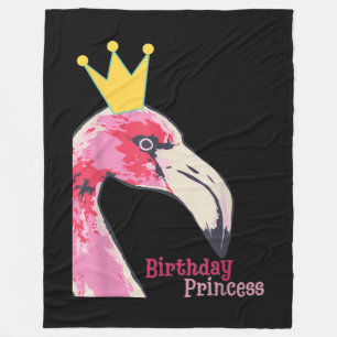 Manta Polar Chica de la Princesa de Cumpleaños Flamingo Flam