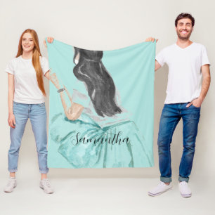 Manta Polar Chica de moda verde de menta personalizada