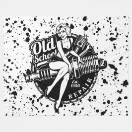 Manta Polar Chica de Pin Up de la vieja escuela