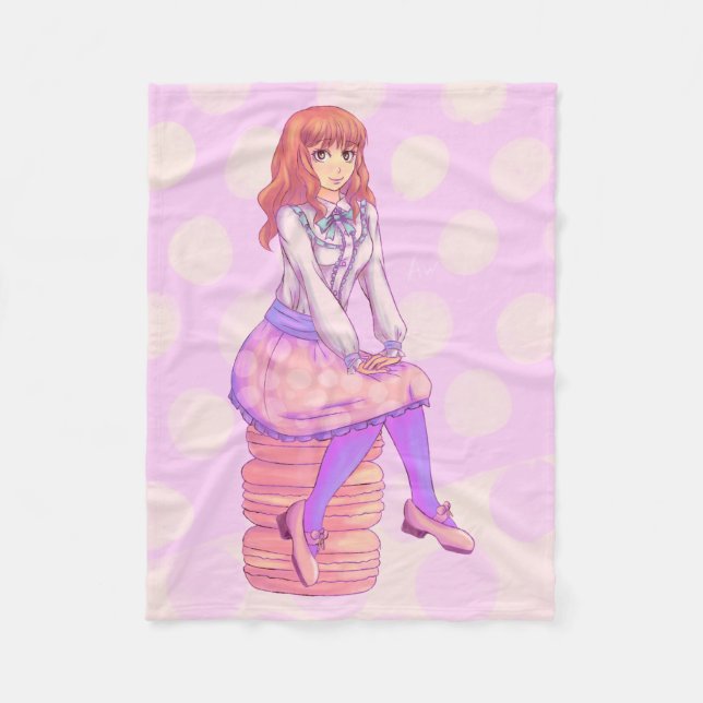 Manta Polar Chica de Pink Macaron (Anverso)