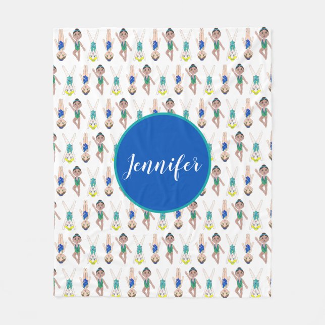 Manta Polar Chica De Swimmer Sincronizado De Swim Team Persona (Anverso)