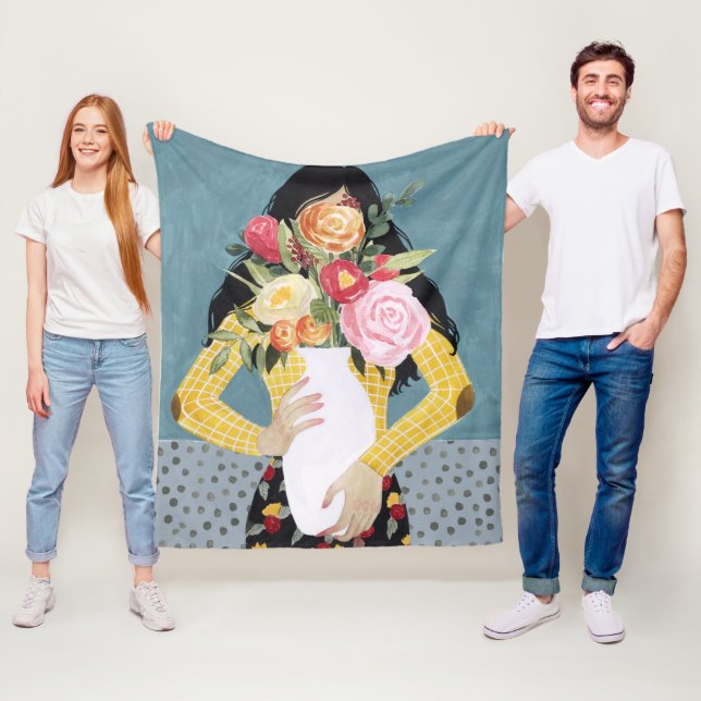 Manta Polar Chica de vara de flores (In situ)