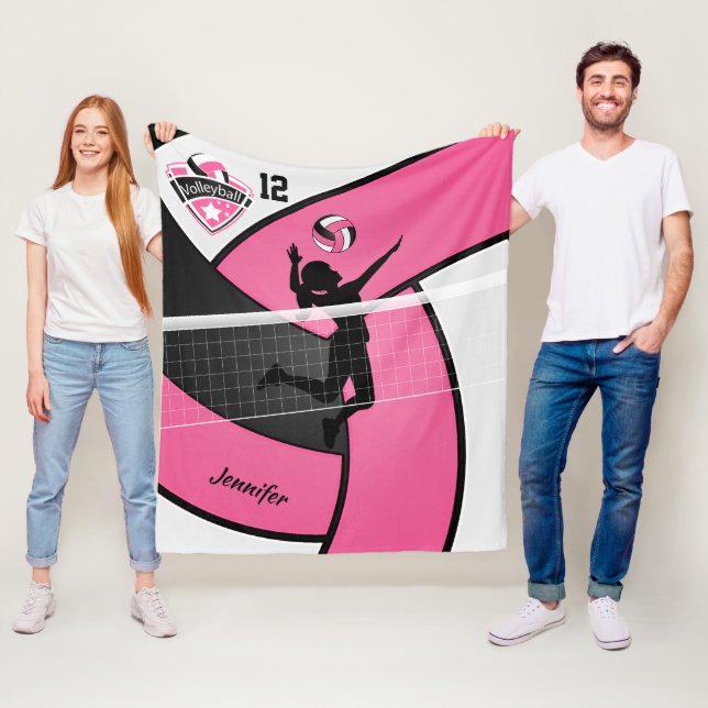 Manta Polar Chica de voleibol con número de bricolaje - rosa (In situ)