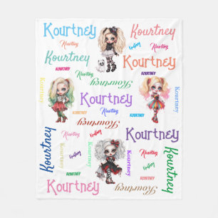 Manta Polar Chica Doll Spooky Halloween Tema con nombre