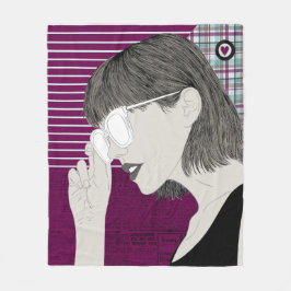 Manta Polar Chica elegante de moda Moda Morple Collage Love He