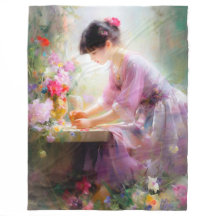 Chica en el Jardín de las Flores