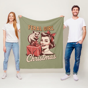Manta Polar Chica Feral Navidad Oposum Xmas Basura Retro