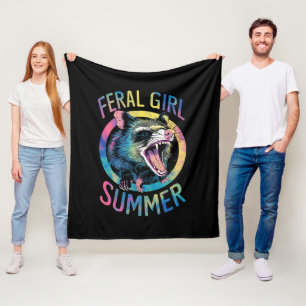 Manta Polar Chica Feral Verano Oposum Tie Dye Mapache