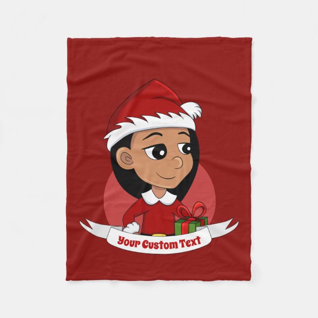 Manta Polar Chica hispánico con pelo largo y negro (Anverso)