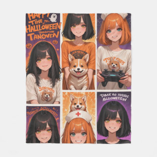 Manta Polar Chica jugadora de anime póster de Halloween