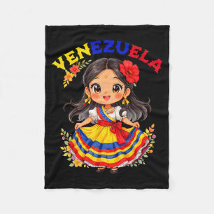 Manta Polar Chica linda de Venezuela vestido tradicional arte