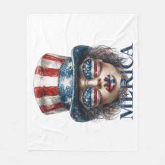 Manta Polar Chica Merica, 4 de julio Chica de Glam con estrell