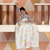 Chica Monogramado Rosa del Zoológico Cute Pastel