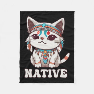 Manta Polar Chica nativa india kawaii de gato americano