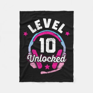 Manta Polar Chica Nivel 10 Videojuego desbloqueado 10 cumpleañ