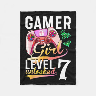Manta Polar Chica Nivel 7 Videojuego desbloqueado 7º cumpleaño