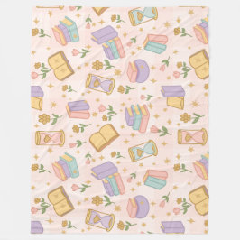 Manta Polar Chica Pastel Mágica de Libros Rosa