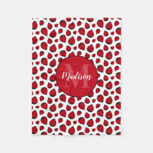 Manta Polar Chica personalizado del patrón Red Ladybug
