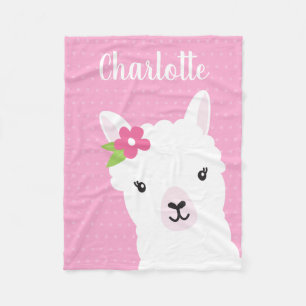 Manta Polar Chica personalizado rosa floral de la alpaca de la