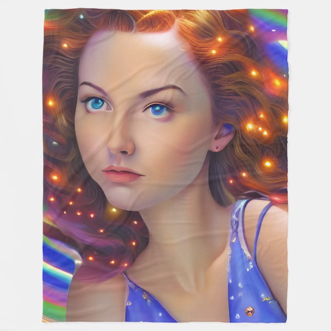 Manta Polar Chica soñado con luces arcoiris (Anverso)