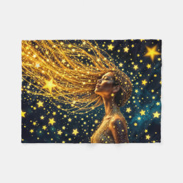 Manta Polar Chica soñadora rodeada de brillantes estrellas