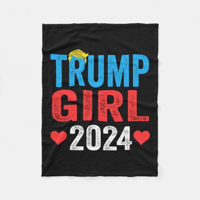 Manta Polar Chica Trump 2024 Bandera de Trump Chicas niños (Anverso)