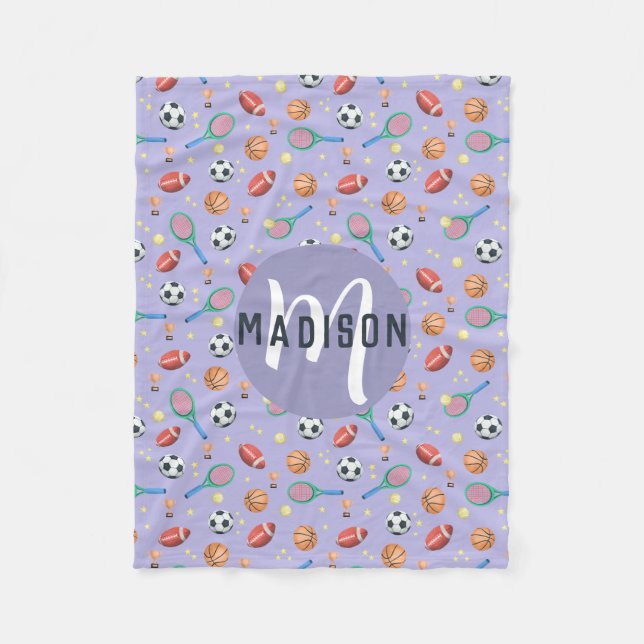 Manta Polar Chicas adoran a niños deportivos de baloncesto de  (Anverso)