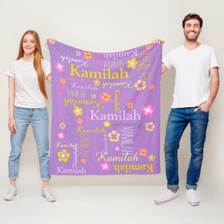 Manta Polar Chicas amarillo morado llaman flor Kamilah