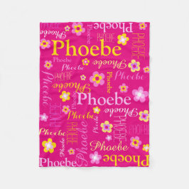 Manta Polar Chicas amarillos rosados llaman flor cubierta gráf