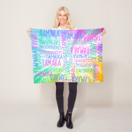 Manta Polar Chicas arcoiris rosas califican el nombre personal