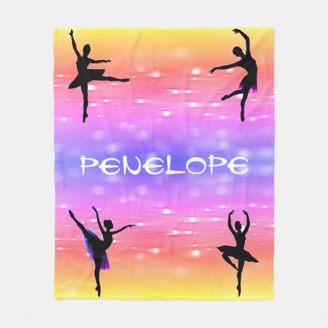 Manta Polar Chicas bailan con la flauta arcoiris (Anverso)