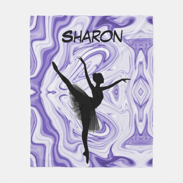 Manta Polar Chicas bailan con remolinos blancos y morados (Anverso)