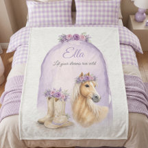 Chicas Caballo Floral Morado
