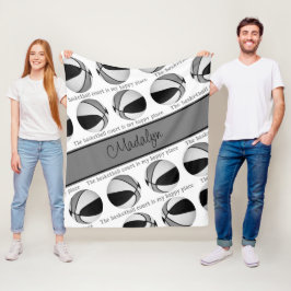 Manta Polar chicas cancha de baloncesto gris negro mi lugar fe