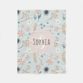Manta Polar Chicas Cute Pastel Floral Imprimir niños botánicos