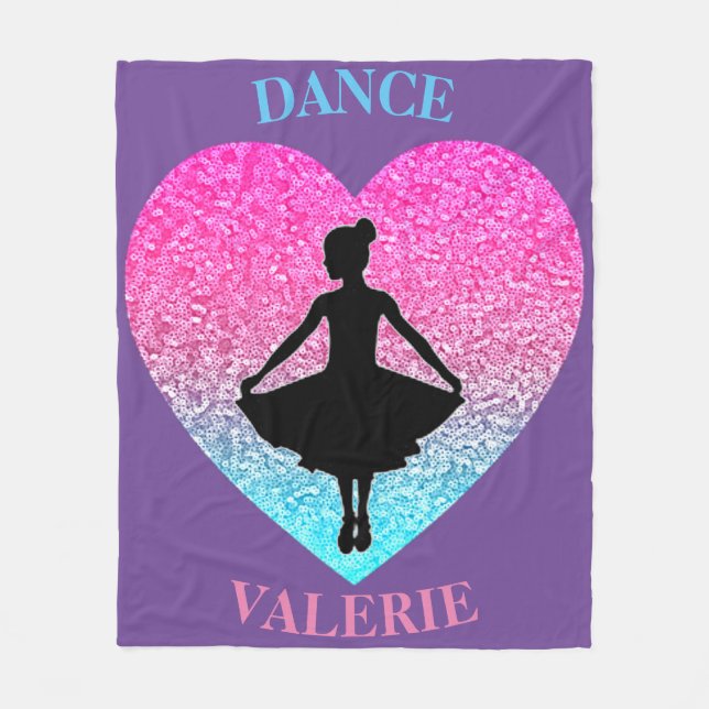 Manta Polar Chicas Dance Fleece Blanket con su nombre (Anverso)