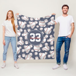 Manta Polar chicas de béisbol personalizados patrón de softbol