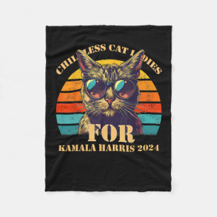 Manta Polar Chicas De Gato Sin Hijos Vintage Para Kamala Harri
