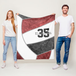 Manta Polar Chicas de voleibol negro marrones número jersey