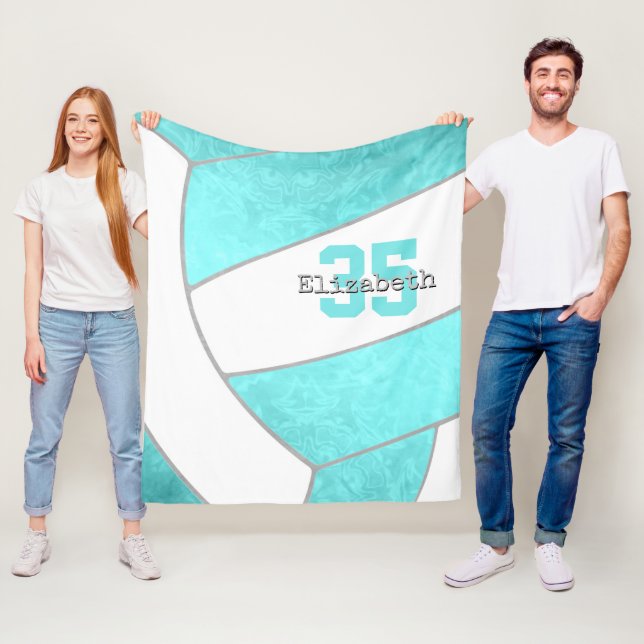 Manta Polar chicas de voleibol turquesa brillante personalizad (In situ)