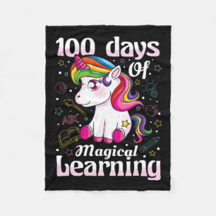 Manta Polar Chicas Del Día De La Escuela Unicornio 100 Días De